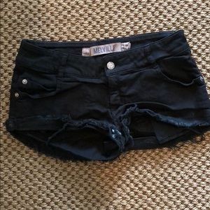 Black jean short shorts